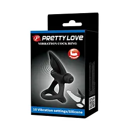 Ерекційне кільце Pretty Love Vibration Cock Ring 9.9 см чорний - мініатюра 10