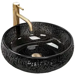 Умивальник Rea Ice Black накладний REA-U6660, Прозорий