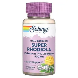 Родіола Vital Extracts Super Rhodiola 500 mg 60 капсул Solaray vit0005000