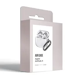Чохол для навушників Apple AirPods 4, прозорий, Air, термополіуретан (TPU), протиударний, захист від подряпин, пилу і ударів, футляр з карабіном для кріплення, точні вирізи для доступу до роз"ємів, ArmorStandart (ARM82557) - мініатюра 3