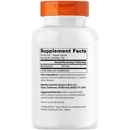Бенфотіамін Doctor's Best Benfotiamine with BenfoPure 150 мг 360 веганських капсул (DRB-00269) - мініатюра 2