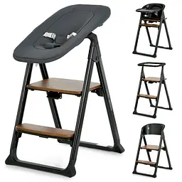 Стільчик EL CAMINO GROWEE 4в1 (шезлонг годування вежа Монтессорі) (ME 1222 Black)