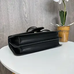 Сумка жіноча через плече крос-боді маленька стильна чорна на ланцюжку (1234) - мініатюра 8