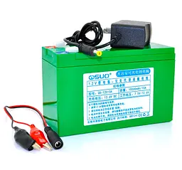 Акумуляторна батарея літієва QiSuo QS12010ACH 12V 10Ah Li-ion 18650 + зарядний 12.6В 1А