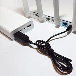 Кабель для роутера від павербанку чорний USB to DC 12V DC 5,5x2,1мм - мініатюра 2