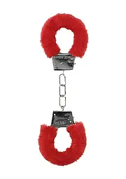 Наручники - Ouch! Beginner's Handcuffs Furry Red - мініатюра 2