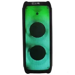 Портативна колонка ZXX-5512 Акустична система 60Вт RGB підсвічування з 2 мікрофонами та пультом 2х8" Чорний - мініатюра 3