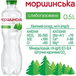 Мінеральна вода Моршинська слабогазована 0.5 л - мініатюра 3