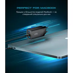 Зарядний пристрій Armorstandart 2xUSB-C + 1xUSB 67 Вт GaN чорний (ARM88384) - мініатюра 8