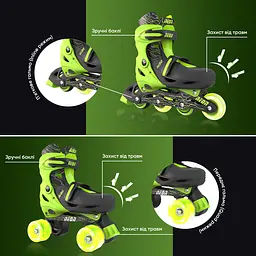 Роликові ковзани Neon Combo розмір 30-33 салатові (NT09G4) - мініатюра 7