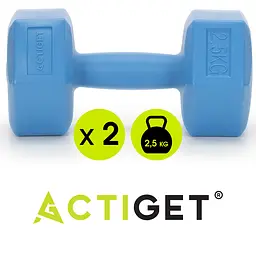 Гантелі Actiget Hex 2 x 2.5 кг ACT0160 Blue - мініатюра 6