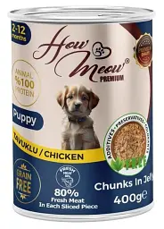 Вологий повнораціонний корм HowMeow Puppy з куркою для цуценят, 400 г