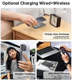 Павербанк Choetech Magnetic Wireless Black 5 000 mAh / 20 Вт (B738-CCBK) - мініатюра 5