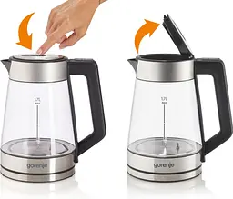 Gorenje Електрочайник 1.7 л, 2,200 Вт, скло, нерж - мініатюра 7