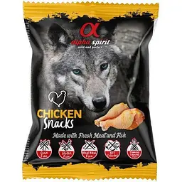 Напіввологі Ласощі Alpha Spirit Snacks Chicken для собак з куркою 50 г