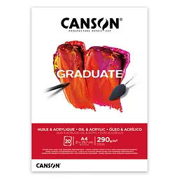Склейка паперу для акрилу та олії  Canson Graduate А4 21х29.7 см 290 г/м² 20 аркушів