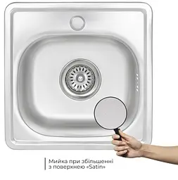 Кухонна мийка Brinex 3838 0,6 мм, врізна BRIN3835SAT06 - мініатюра 2