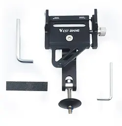 Велосипедний тримач для телефону West Biking YP0719360 5,5-10 см алюм. чорний (G0001280) - мініатюра 3
