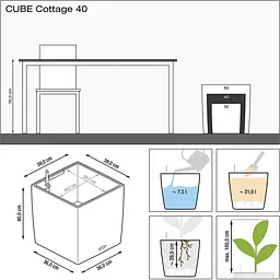 Вазон Lechuza Cube Cottage 40 пісочно-коричневий (15386) - мініатюра 4