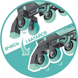 Роликові ковзани Globber Learning Skates 2 в 1 р.26-29 м'ятно-зелені (780-206) - мініатюра 15