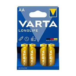 Батарейка Varta LR6/AA Longlife Alkaline (4шт) - мініатюра 2