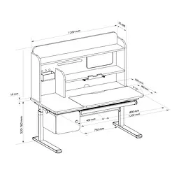 Парта Cubby Toru Grey для школяра  - мініатюра 10
