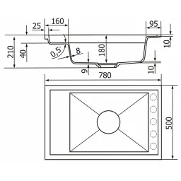 Мийка кухонна GRANADO Optimal Estella terra (+ змішувач Badalona LUX inox + дозатор Redondo inox + кошик+дошка) (ksg0203) - миниатюра 10