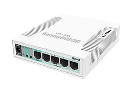 Комутатор Mikrotik RB260GS, 5-port Gigabit smart switch with SFP cage, SwOS, plastic case, PSU