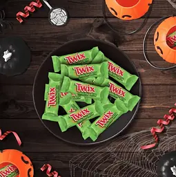 Набір міні-батончиків Mars Snickers & Twix Ghoulish Green Milk Chocolate Halloween Candy 35шт, 570г - мініатюра 6