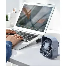 Портативний міні-вентилятор Topk K50 USB charging 360° rotating Gray - мініатюра 7