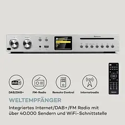 Підсилювач ресивер Auna HiFi CD Silver Star (10036446) - мініатюра 9