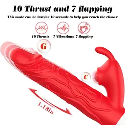 Вібратор B-Series Silicone Vibrator, силіконовий, 10 thrusting and7 Flapping Boss Series 63-00080 103506 - мініатюра 8
