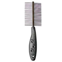Гребінець TatraPet Dog Salon двосторонній з пластиковою ручкою 5 x 17 см 