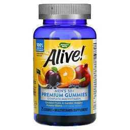 Вітаміни для Чоловіків від 50 років Alive!® Men's 50+ Gummy - 75 жувальних цукерок