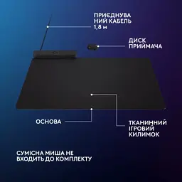 Килимок для мишки Logitech G PowerPlay 2 Charging System Mouse Pad (947-000003) - мініатюра 6