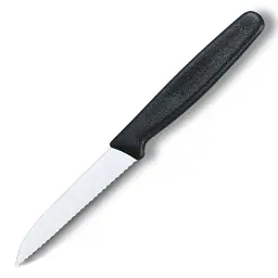 Кухонний ніж Victorinox Standart 8 см, з хвилястим лезом, чорний (5.0433)