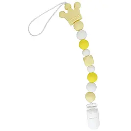 Ланцюжок для пустушки Корона MGZ-0511Yellow силіконовий