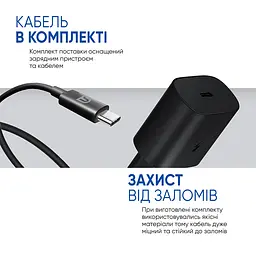 Мережевий зарядний пристрій 25W Fast Charger Type-C + Кабель USB-C to USB-C 1m - мініатюра 2