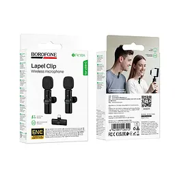 Бездротова мікрофонна система BOROFONE BFK16A Winner dual-mic (Type-C) Black - мініатюра 9