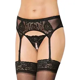 Пояс для панчіх Softline Garterbelt 3319 M/L (чорний)
