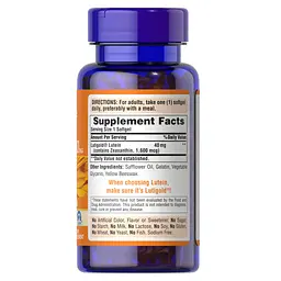 Натуральна добавка Puritan's Pride Lutein 40 mg with Zeaxanthin 60 капсул - мініатюра 2