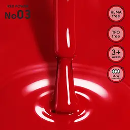 Гель-лак для нігтів 03 Red Power Shelly 12 мл - мініатюра 2