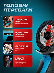 Портативна акумуляторна болгарка - з безщітковим двигуном - 19500 об/хв, Електро болгарка акумуляторна 12V, Кутова міні - мініатюра 2