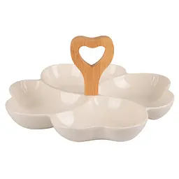 Блюдо Led Heart менажниця на 4 секції з ручкою 23.5 x 3.6 см (B010381)