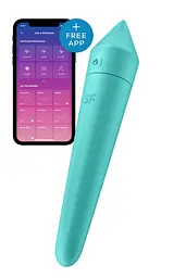 Вібратор Satisfyer Ultra Power Bullet 8 Turquoise Віброкуль, для клітора, 13.6х2.6 см блакитний