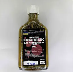 Настоянка на травах, квітах, листі комплекс для розрідження крові, 200 мл