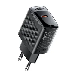 Зарядний пристрій Acefast A102 USB-C PD30W GaN Black (6974316283287)
