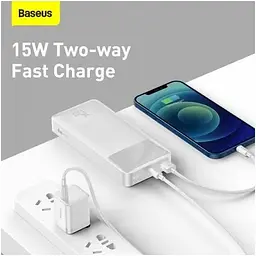 Портативний акумулятор Baseus Bipow Digital Display 20000mAh 15W (PPDML-J02) батарея біла - мініатюра 4