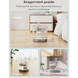 Фонтан для котів NPET WF220-ТМ 1,5 л з акумулятором та датчиком руху, Прозорий - мініатюра 6