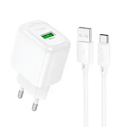 Мережевий зарядний пристрій Hoco CS52A Surplus single-port QC3.0 charger set with (Type-C)(EU) білий